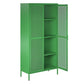 Novogratz Channing Tall 2 Door Storage Cabinet-Mesh Metal Locker - Kelly Green
