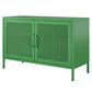 Novogratz Channing 2 Door Storage Cabinet-Mesh Metal Locker - Kelly Green