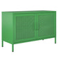 Novogratz Channing 2 Door Storage Cabinet-Mesh Metal Locker - Kelly Green