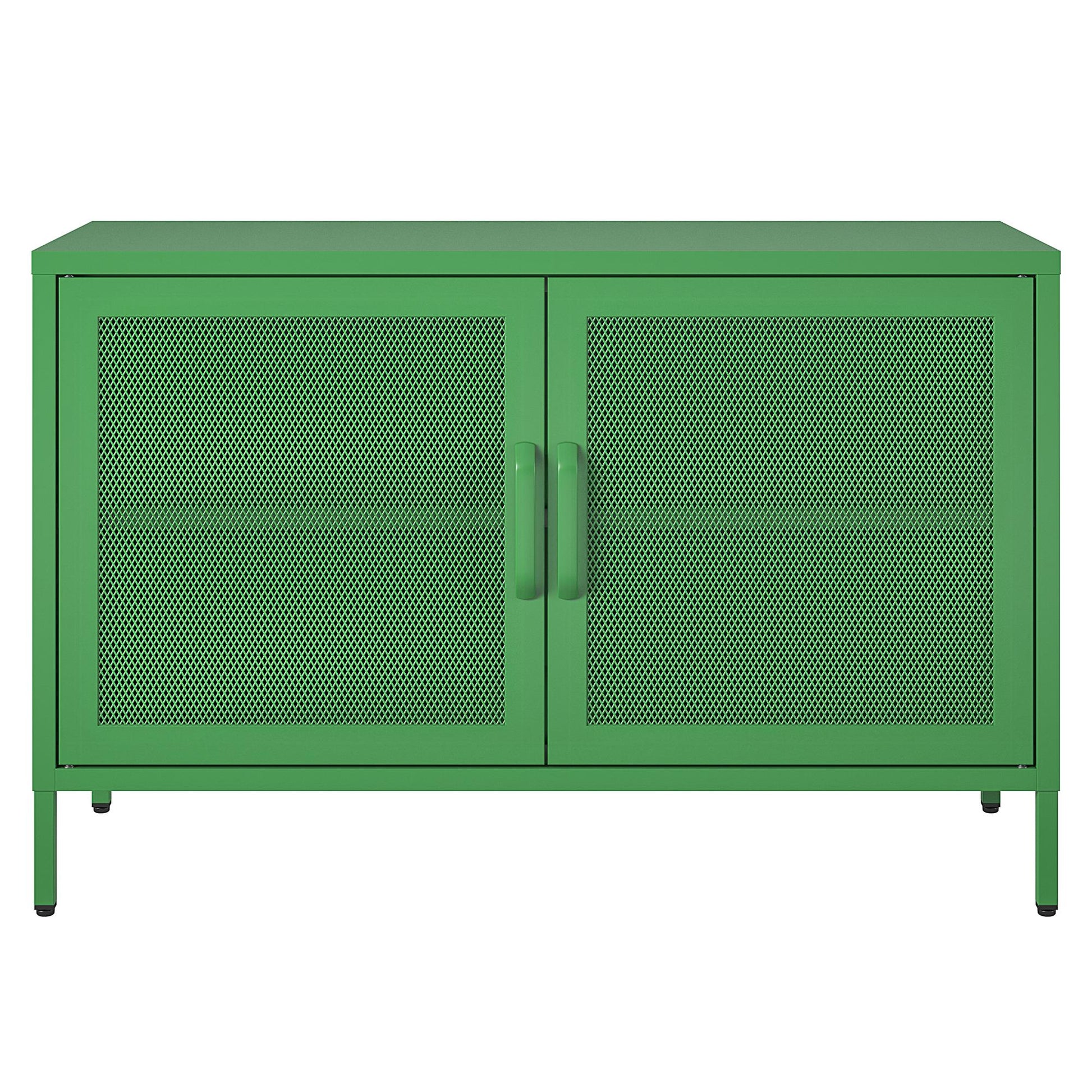 Novogratz Channing 2 Door Storage Cabinet-Mesh Metal Locker - Kelly Green
