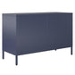 Novogratz Channing 2 Door Storage Cabinet-Mesh Metal Locker - Navy