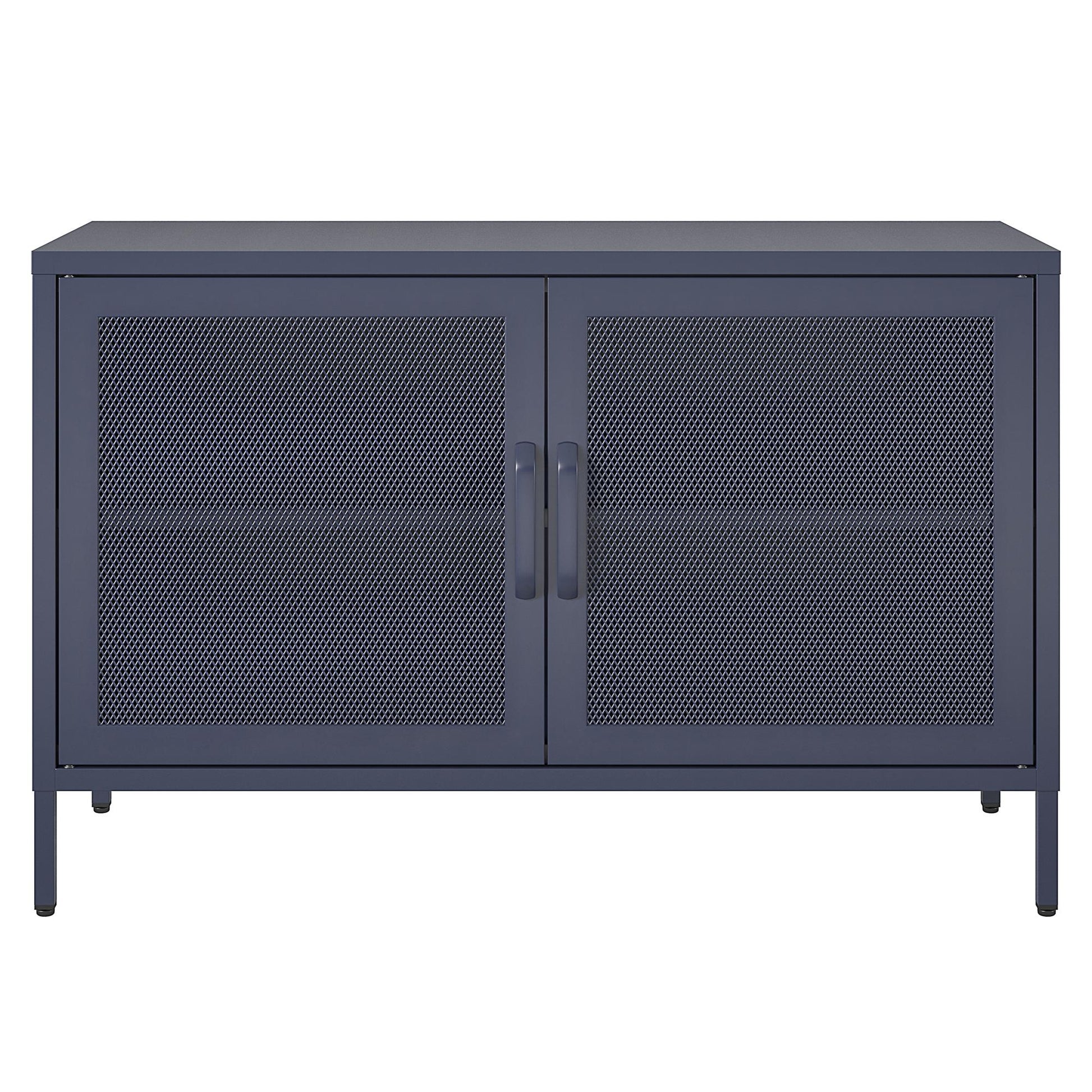Novogratz Channing 2 Door Storage Cabinet-Mesh Metal Locker - Navy