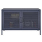 Novogratz Channing 2 Door Storage Cabinet-Mesh Metal Locker - Navy