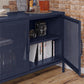 Novogratz Channing 2 Door Storage Cabinet-Mesh Metal Locker - Navy
