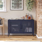 Novogratz Channing 2 Door Storage Cabinet-Mesh Metal Locker - Navy