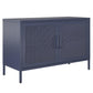 Novogratz Channing 2 Door Storage Cabinet-Mesh Metal Locker - Navy