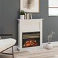 Ellsworth Modern Electric Fireplace with Mantel and 23 Inch Fireplace Insert - White
