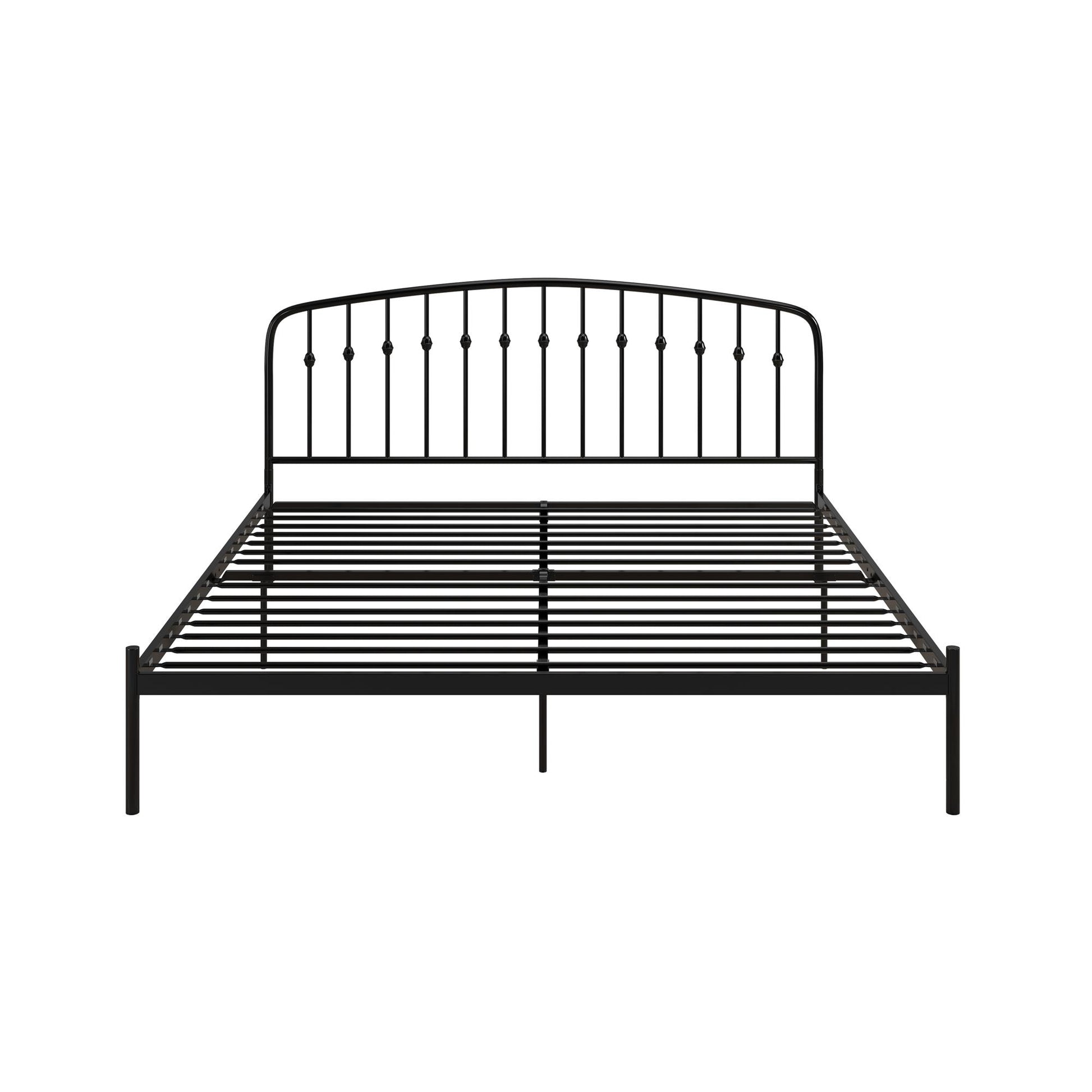 DHP Narla Metal Platform Bed Frame, King, Black - Black - King