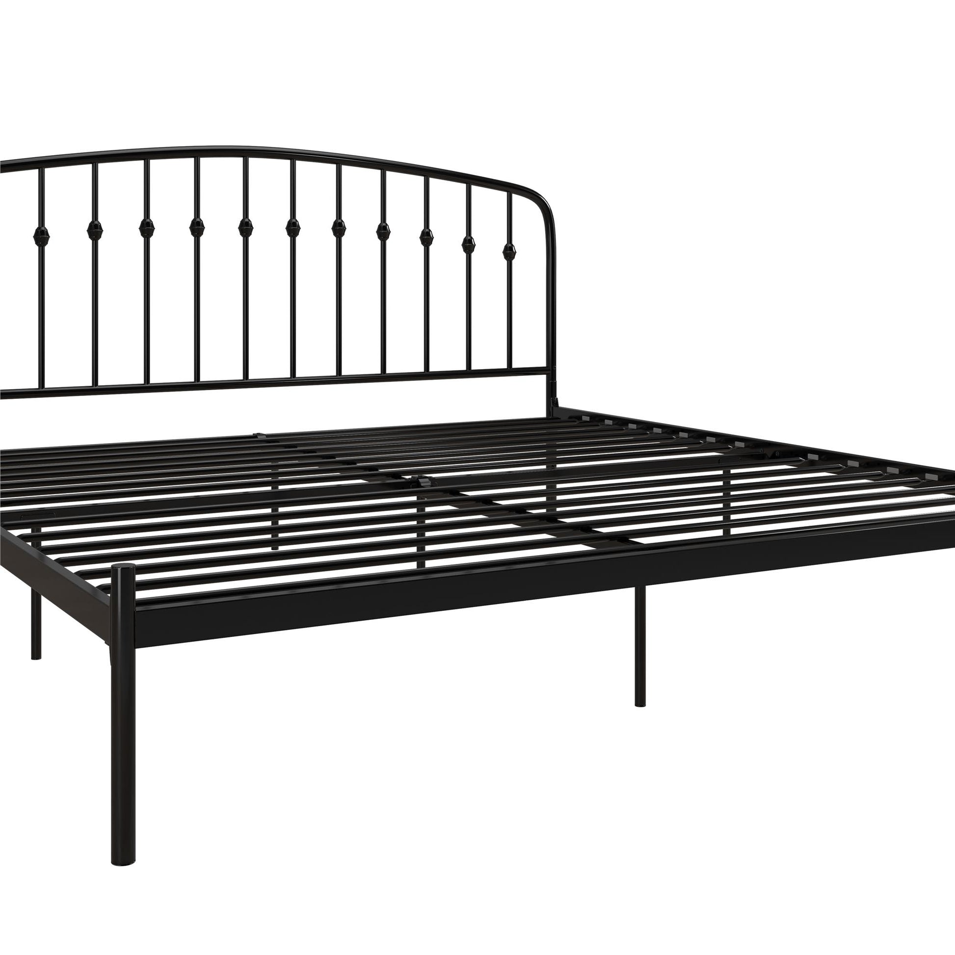DHP Narla Metal Platform Bed Frame, King, Black - Black - King