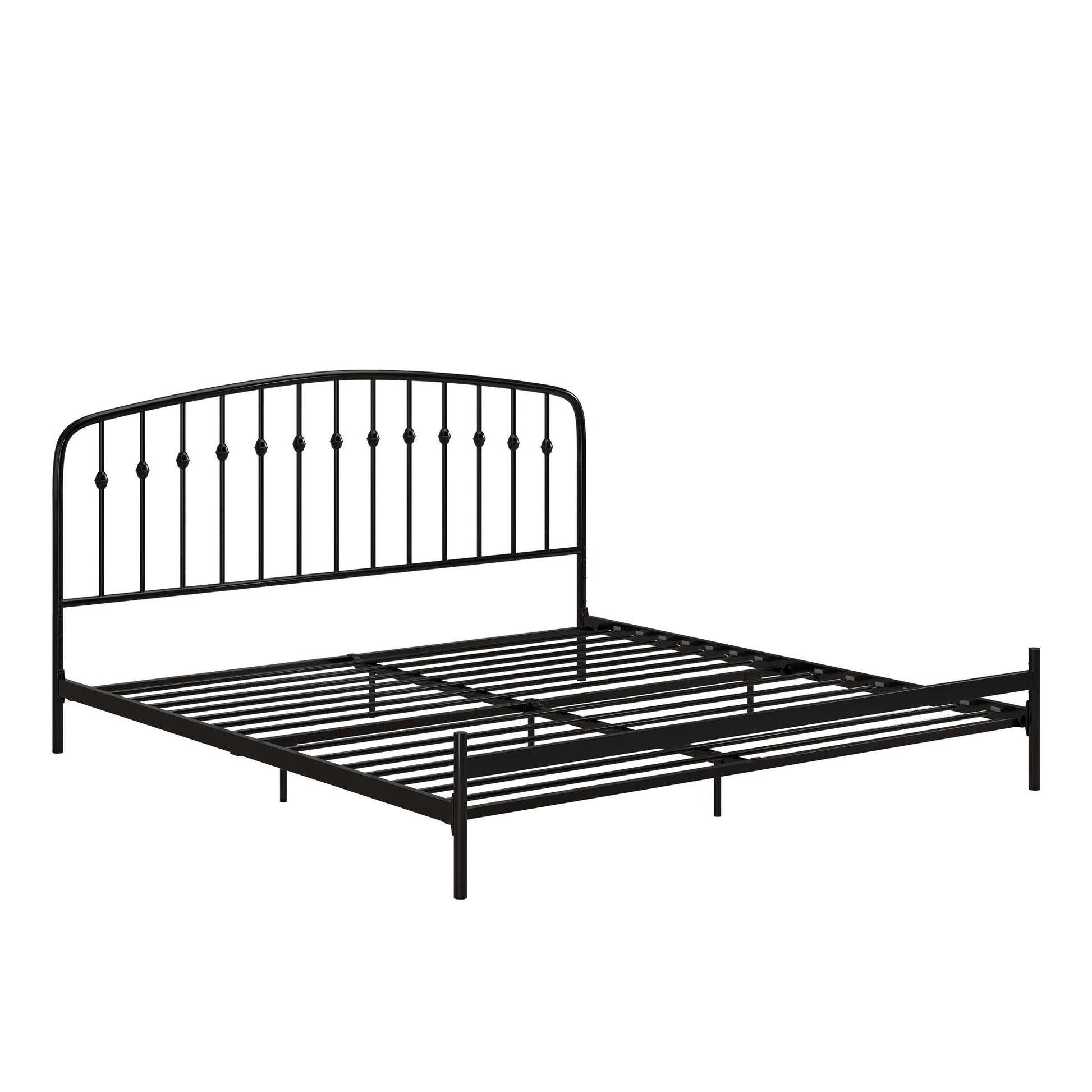 DHP Narla Metal Platform Bed Frame, King, Black - Black - King