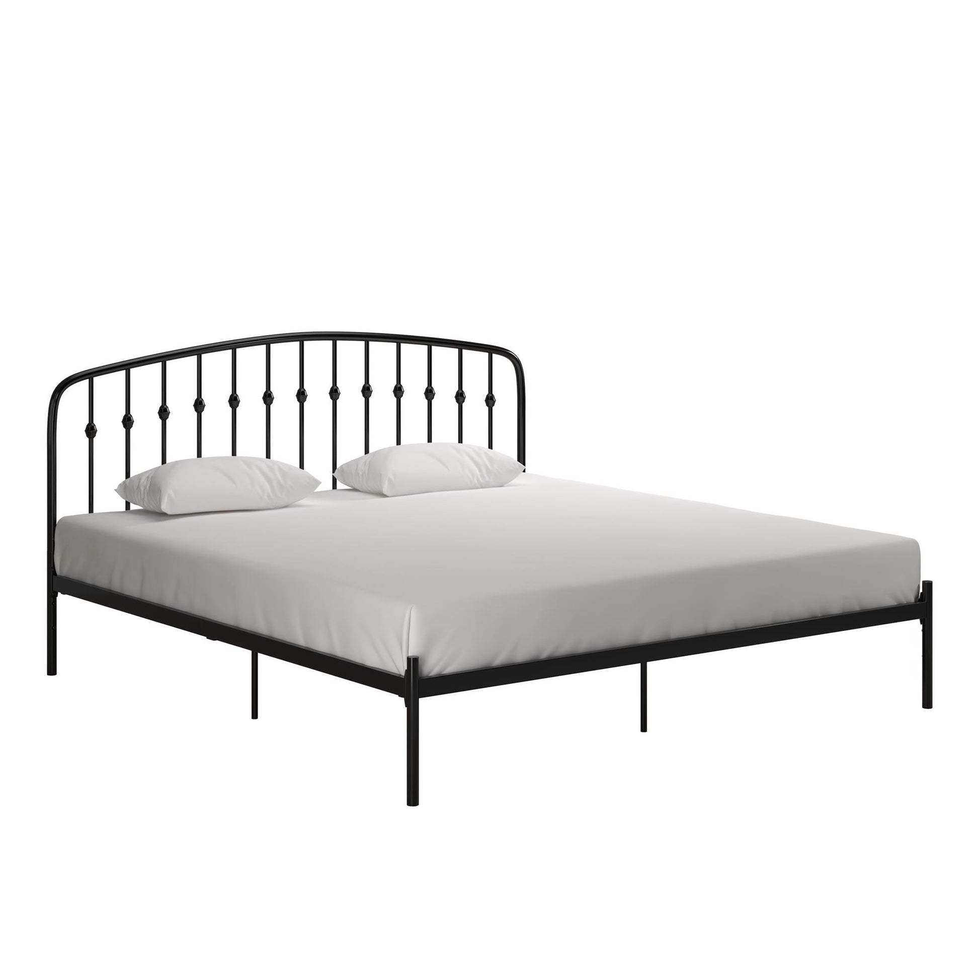 DHP Narla Metal Platform Bed Frame, King, Black - Black - King