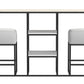Perry Sofa Table with Stools - White