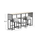 Perry Sofa Table with Stools - White