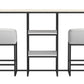 Perry Sofa Table with Stools - White