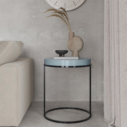 Perry Round Accent Table - Powder Blue