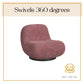 Crosby Boucle Swivel Chair - Berry