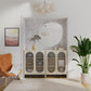 Luna Short 2 Door Accent Cabinet with Fluted Glass - Parchment