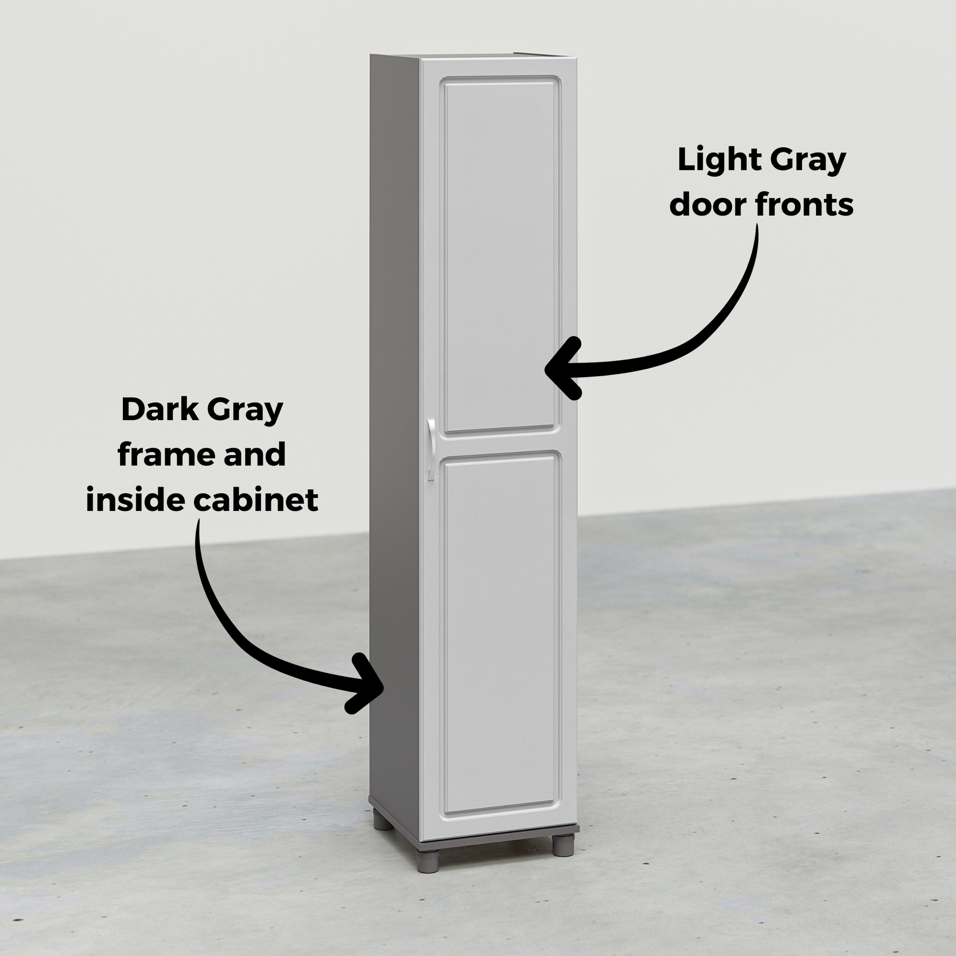 Kendall 16 Inch Multipurpose Storage Cabinet with 5 Shelves - Gray