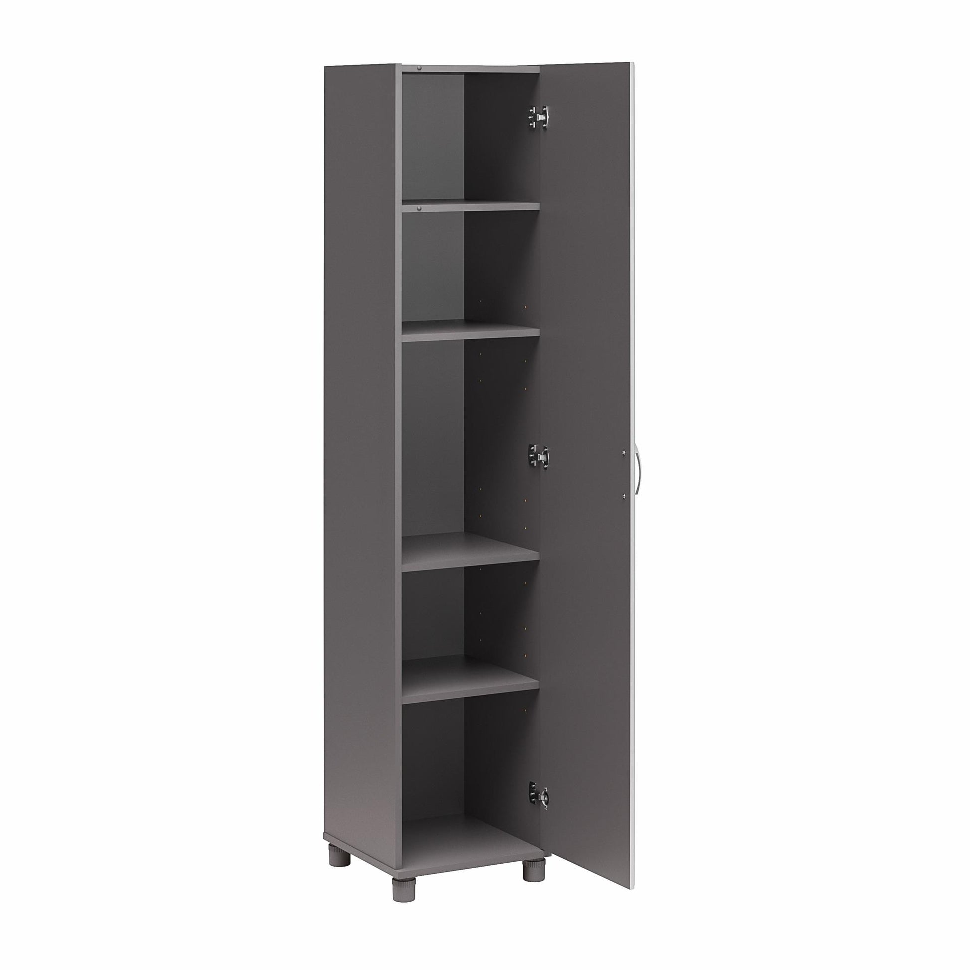 Kendall 16 Inch Multipurpose Storage Cabinet with 5 Shelves - Gray