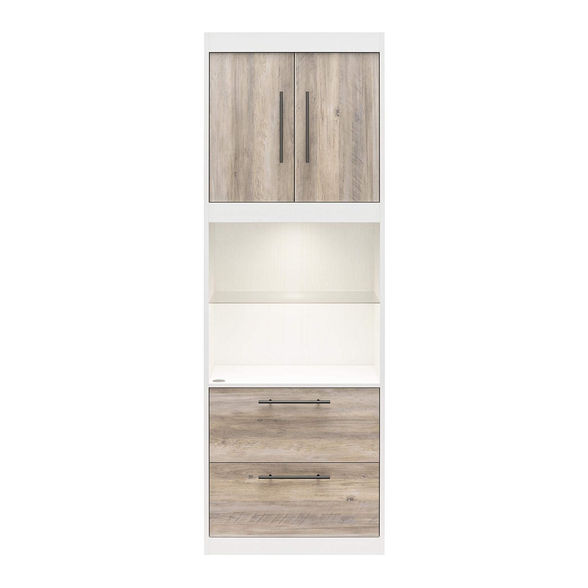 Single Side Cabinet Glass Shelf LED Lighting - Ironwood