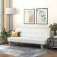 Aubrey Convertible Futon Sofa and Couch Sleeper Faux Leather - White