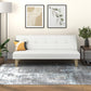 Aubrey Convertible Futon Sofa and Couch Sleeper Faux Leather - White