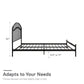 DHP Narla Metal Platform Bed Frame, Full, Black - Black - Full