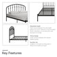 DHP Narla Metal Platform Bed Frame, Full, Black - Black - Full