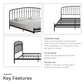 DHP Narla Metal Platform Bed Frame, King, Black - Black - King