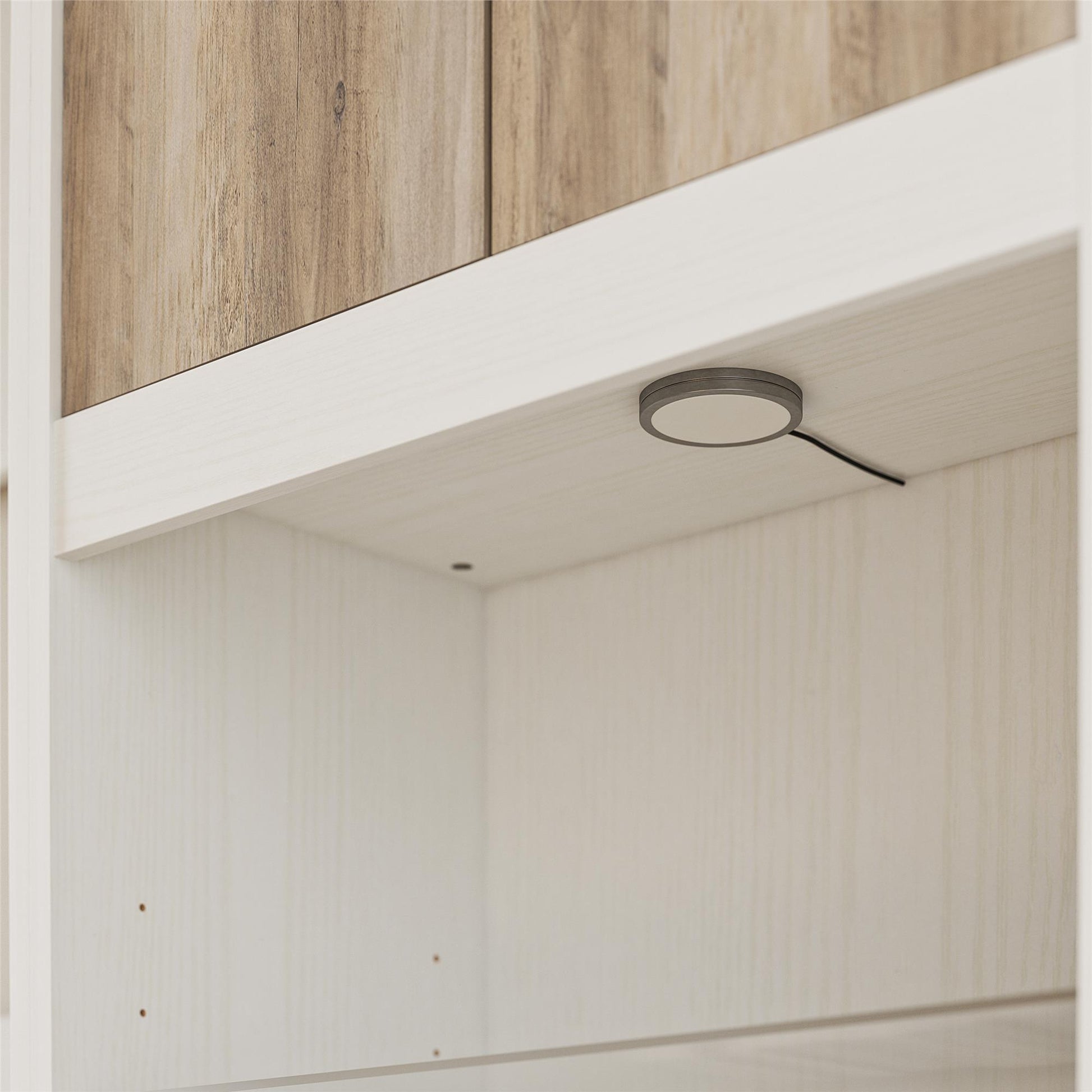 Single Side Cabinet Glass Shelf LED Lighting - Ironwood