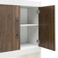 Single Side Cabinet Glass Shelf LED Lighting - Columbia Walnut