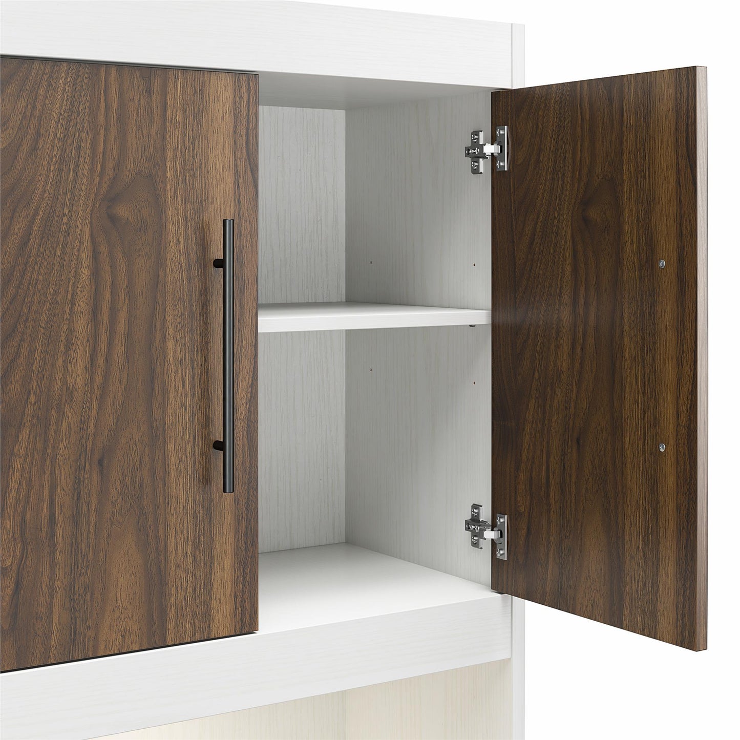 Single Side Cabinet Glass Shelf LED Lighting - Columbia Walnut