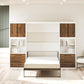 Single Side Cabinet Glass Shelf LED Lighting - Columbia Walnut