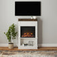 Mateo Fireplace Mantel with Open Shelf - Ivory Oak