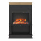 Mateo Fireplace Mantel with Open Shelf - Black