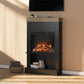 Mateo Fireplace Mantel with Open Shelf - Black