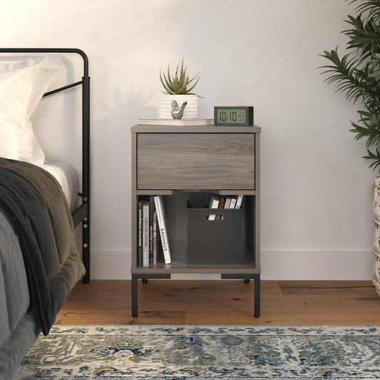 Ameriwood Home Leyden Nightstand, Weathered Oak - Weathered Oak