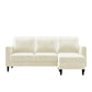 CosmoLiving Strummer Reversible Sectional Sofa Couch, Ivory Velvet - Ivory