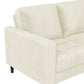 CosmoLiving Strummer Reversible Sectional Sofa Couch, Ivory Velvet - Ivory