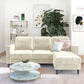 CosmoLiving Strummer Reversible Sectional Sofa Couch, Ivory Velvet - Ivory