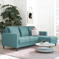 CosmoLiving Strummer Reversible Sectional Sofa Couch, Light Green Velvet - Light Green