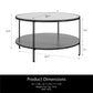 Ameriwood Home Lakeland Round Coffee Table, Black Oak - Black Oak