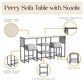 Perry Sofa Table with Stools - White