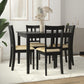Redmond 5 Piece Traditional Dining Set with Table and 4 Chairs - Black / Beige