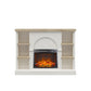 Winston Fireplace Mantel with Built-in Bookshelves - Plaster