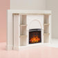 Winston Fireplace Mantel with Built-in Bookshelves - Plaster