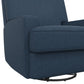 Rylan Upholstered Swivel Glider Recliner Chair with Square Back - Blue