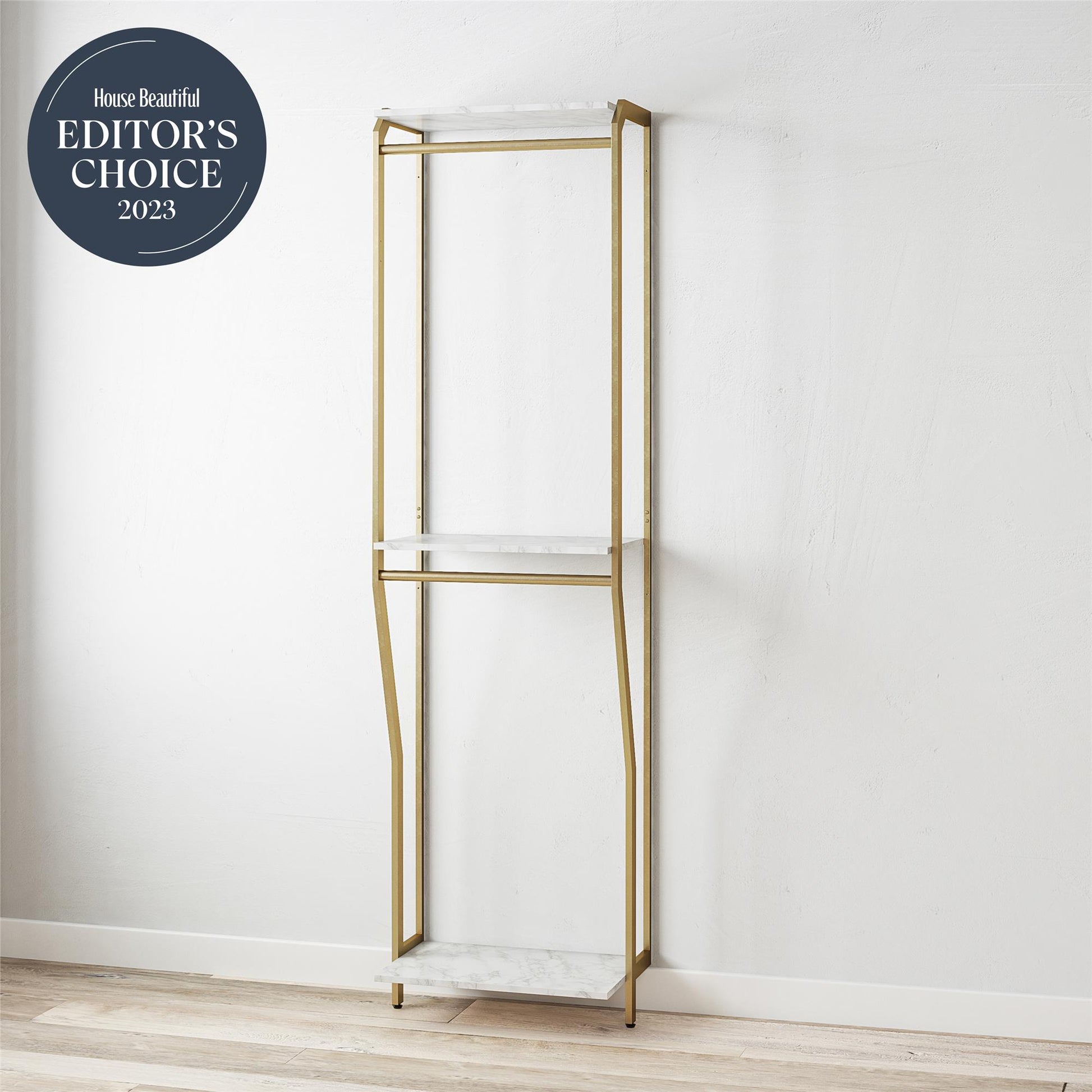 Gwyneth Closet - Hanging Rods - White marble