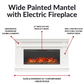 Elmcroft Wide Mantel with 43" Linear Fireplace Insert - White