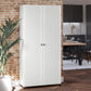Kendall Fluted 36 In Wide 2 Door Storage Cabinet - White